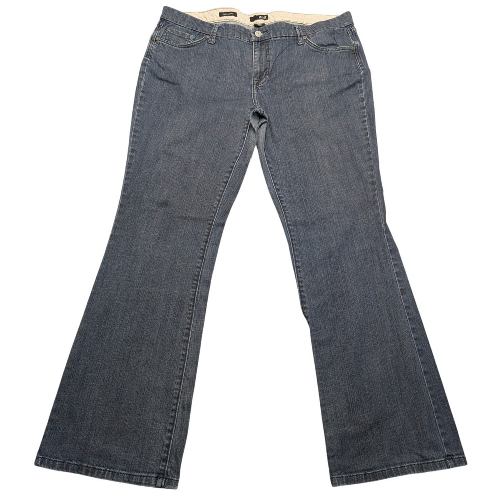 a.n.a Slim Bootcut Jeans Womens 16 Blue Flap Pocket Mid Rise